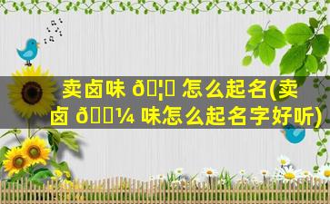 卖卤味 🦈 怎么起名(卖卤 🐼 味怎么起名字好听)